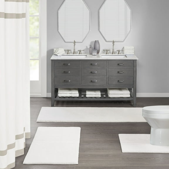 Home Essence Marshmallow Tufted Microfiber Solid Bath Rug