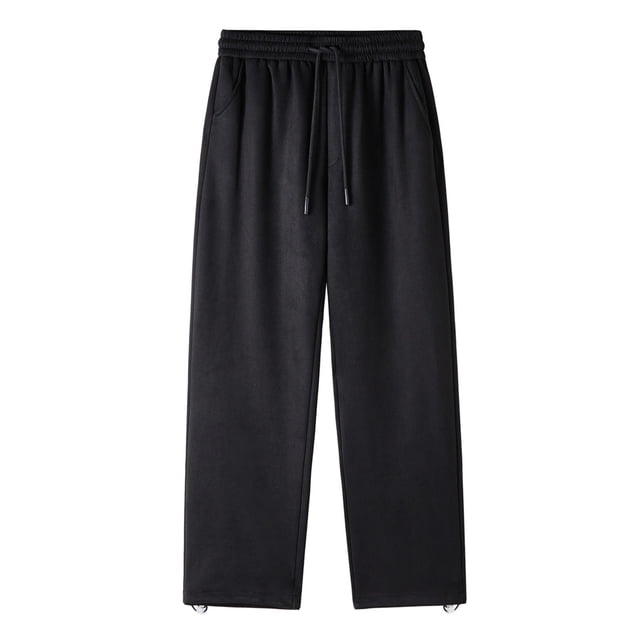 WEAIXIMIUNG Running Pants Men Men's Casual Pants Solid Color Suede Straight Pants and Pants