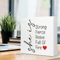thumbnail image 5 of Zomyto 7x7 In Inspirational Wooden Box Sign,She is Strong Fierce Reave Full of Fire Motivational Decor, 5 of 7