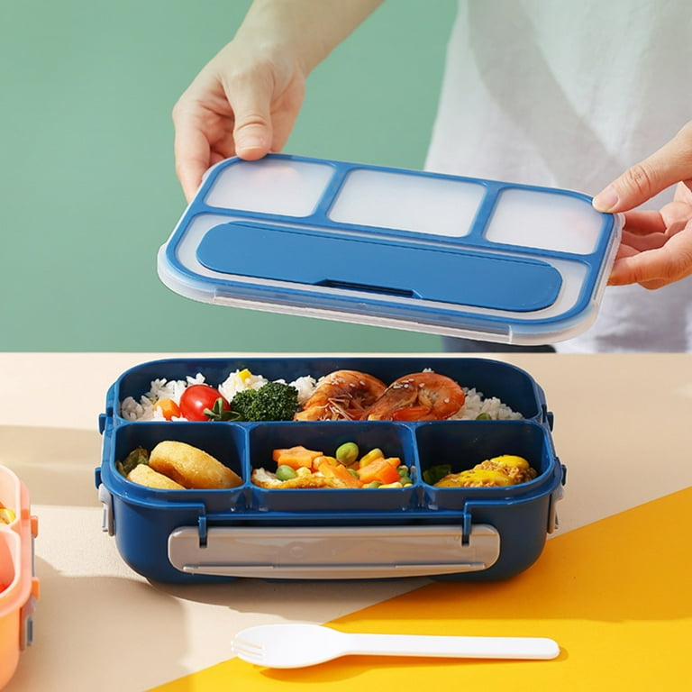 Bento Lunchbox Leakproof with 5 Compartments, Green White