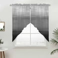 thumbnail image 3 of Gradient Black Swag Valances for Windows 2 Pack Abstract Black Grey White Gradient Water Ripples Swag Kitchen Curtains 63 Inches Long Rod Pocket Short Window Treatment for Kitchen Bathroom 36"x63", 3 of 9