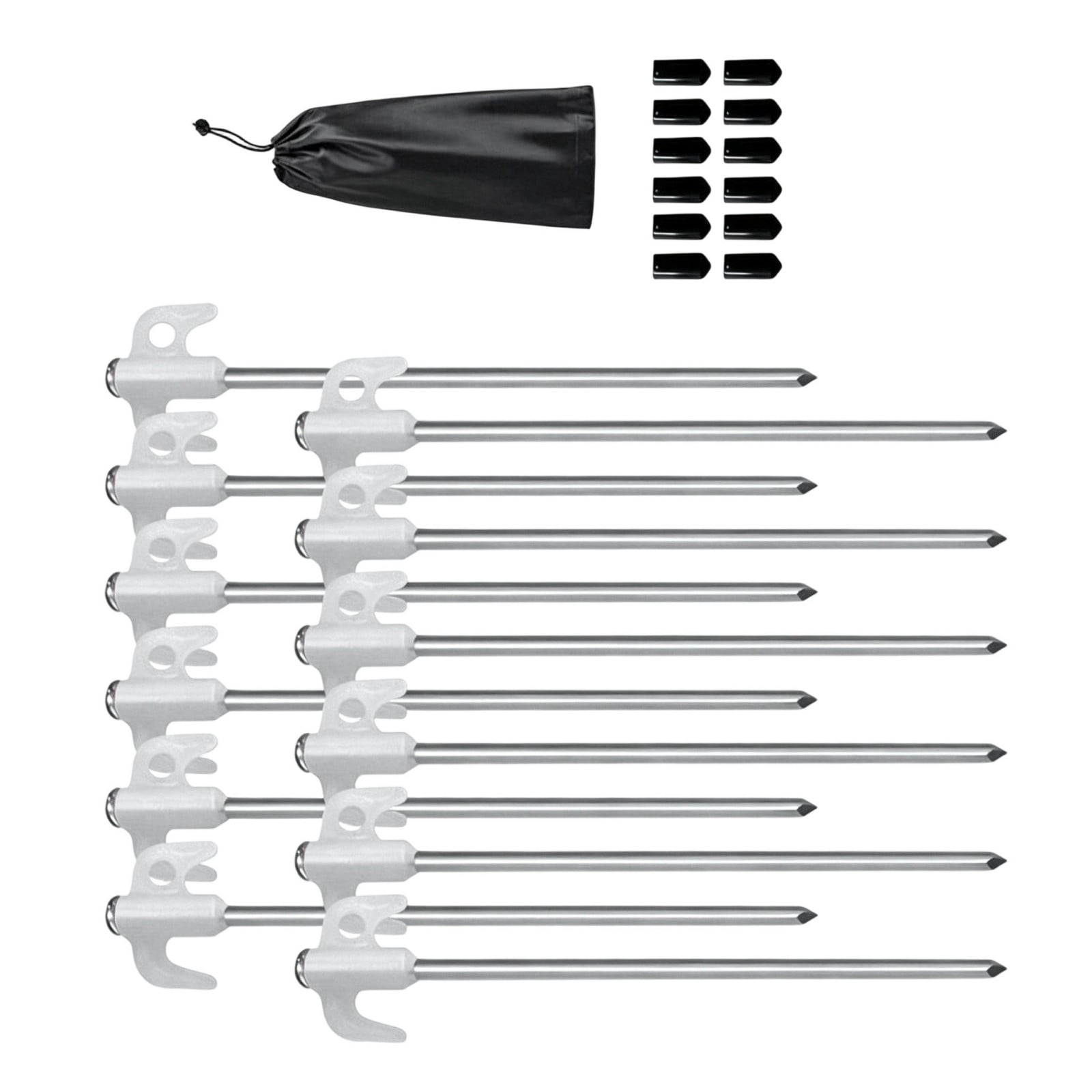12Pcs Long Tent Peg Carbon Steel Tents Stakes Peg Firm Tent Hook Ground Anchors Outdoor Canopy Stake Camping Accessories