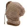 thumbnail image 4 of Gorros De Invierno, Una Pieza, Forro Suave, Bufanda Elástica, Gorros De Calavera Amigables Con La Piel Para Regalos ANGGREK Caqui, 4 of 8