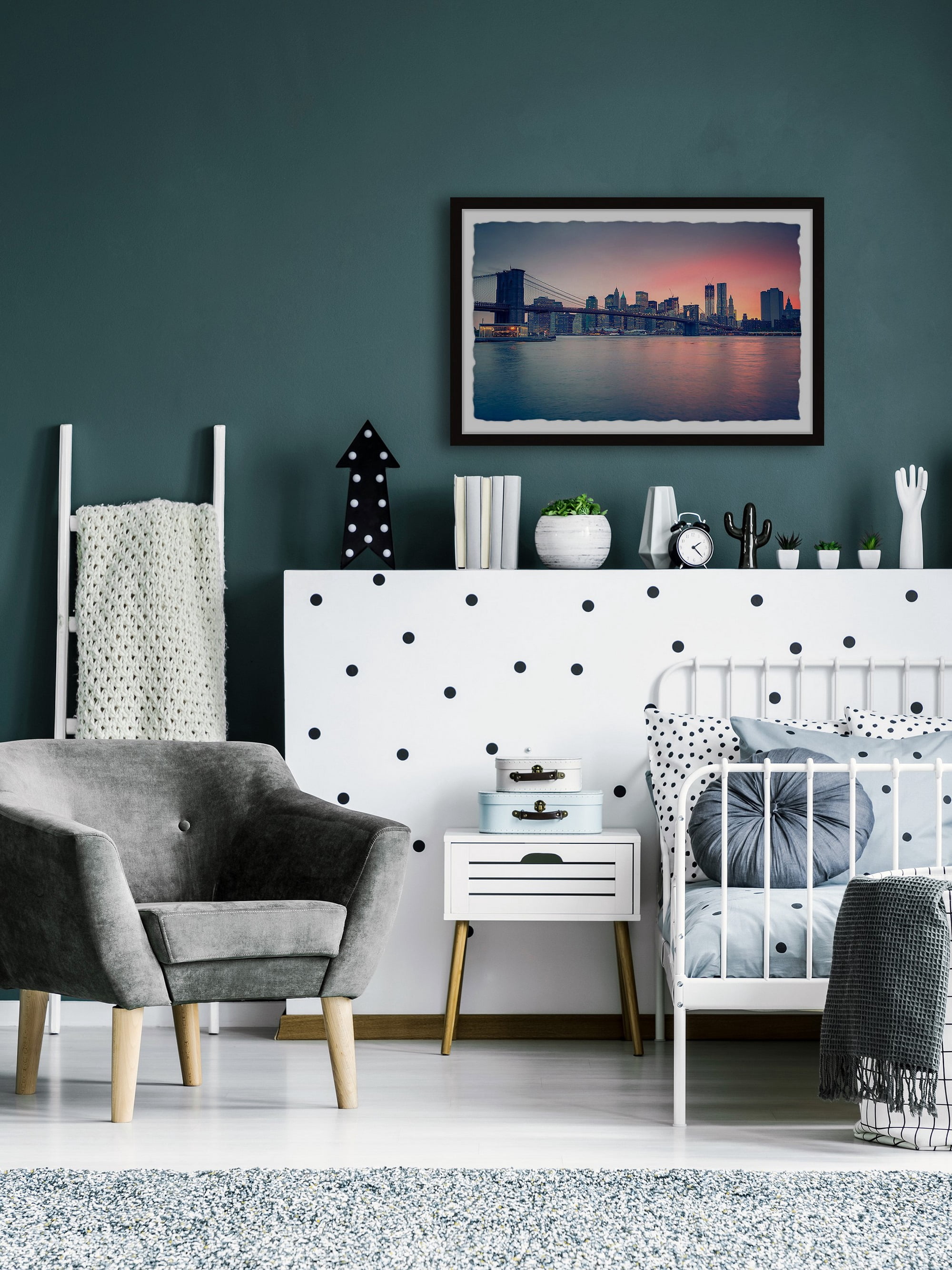 Marmont Hill Dawn at the City Framed Wall Art, 12" x 18"