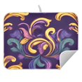 thumbnail image 5 of Ryvnso Mardi Gras Pattern Dish Drying Mat for Kitchen Countertop 16x18 Small Dish Pad Drainer Rack Dish Sink Mats, 5 of 7