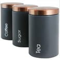 thumbnail image 2 of MegaChef Essential Kitchen Storage 3 Piece Sugar, Coffee and Tea Canister Set in Matte Gray, 2 of 5