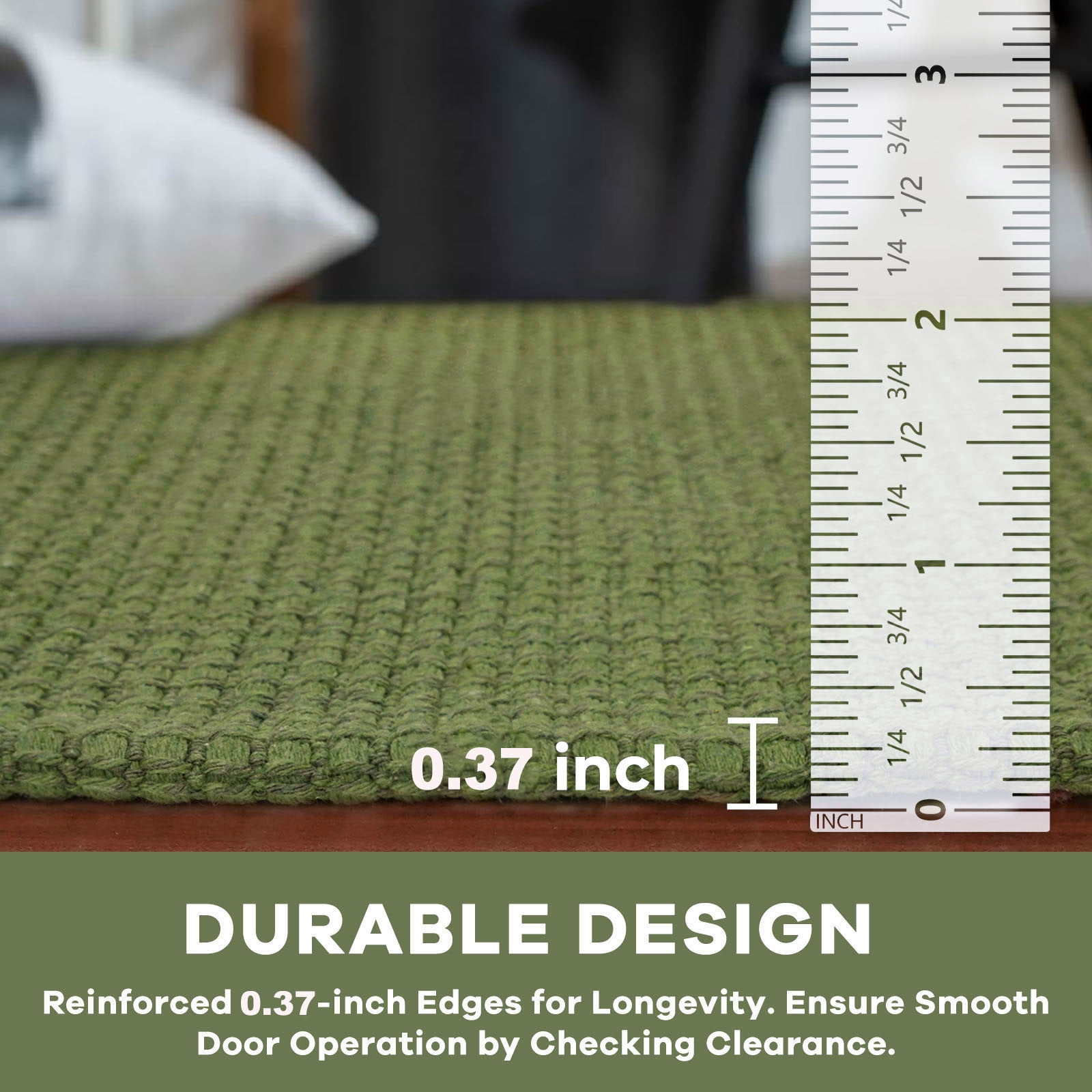 iOhouze Boho Entryway Rugs 2x3 ft Small Area Rugs Washable Rugs Rubber Backed Front Door Rug Olive Green/Earthy Green Cotton Entrance Rugs for Front Porch Bathroom Kitchen Bedroom