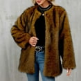 thumbnail image 4 of HTNBO Women's Fashion Faux Fur Coat Winter Fluffy Jacket Casual Shaggy Parka Overcoat Thick Coats Outerwear, 4 of 8