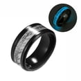 thumbnail image 4 of Glow in Dark Wedding Band Ring for Men or Women 8mm Stainless Steel or Black Ginger Lyne, 4 of 6