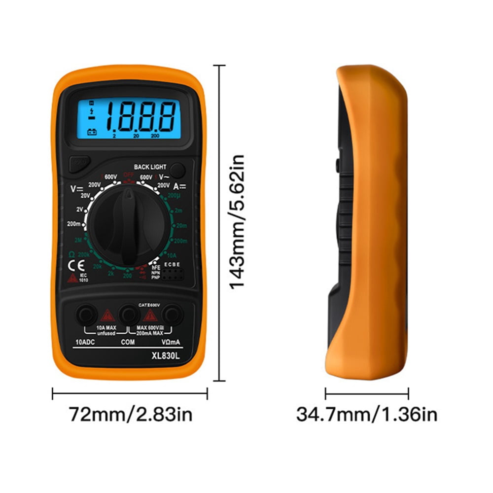 Handheld Digital Multimeter LCD Backlight Portable AC/DC Ammeter Voltmeter Ohm Voltage Tester Meter Multimetro ,Battery Test
