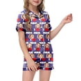 thumbnail image 2 of Xuewenshw Children DIY Anniversary Print Pajama Set Short Sleeve Button Up Top And Shorts Set Baby Girl Outfits, 2 of 5