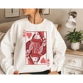 thumbnail image 2 of Custom Name Sweatshirt, Queen of Hearts Valentine Sweatshirt, Couple Valentines Sweatshirt - Sizes S-5XL ,Art Print JSC, 2 of 5