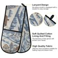 thumbnail image 2 of Yayeee Double Oven Mitt Kitchen Heat Resistant Baking 35" x7" Quilted Glove, Blue Snowy Mountain, 2 of 6