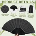 thumbnail image 5 of 80 Pcs Wedding Folding Hand Fans Bulk Silk Fabric Chinese Handheld Foldable Clack Fans with Plastic Ribs for Party, Wedding Gifts, Line Dancing, Home Decorative (Black), 5 of 12