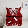 thumbnail image 5 of Homewish Halloween Wing Skull Full Size Comforter Sets,Sharp Spiked Print Bedding Comforter Set,Scarlet Red White,Black Reversible,3-Piece,1 Comforter and 2 Pillowcases, 5 of 7