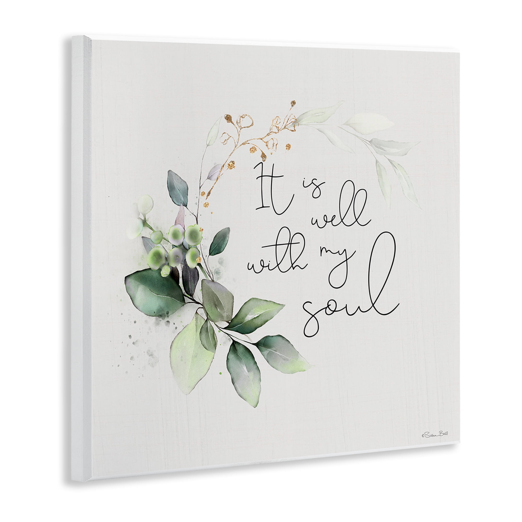 Stupell Industries Well With My Soul Religious Painting Unframed Art Print Wall Art, 12 x 12
