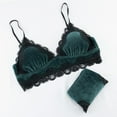thumbnail image 5 of BYHONG Women Lace Lingerie Velvet Pajamas Set Bodydoll Sleepwear Bra Underwear Women's Underwear Green L, 5 of 5