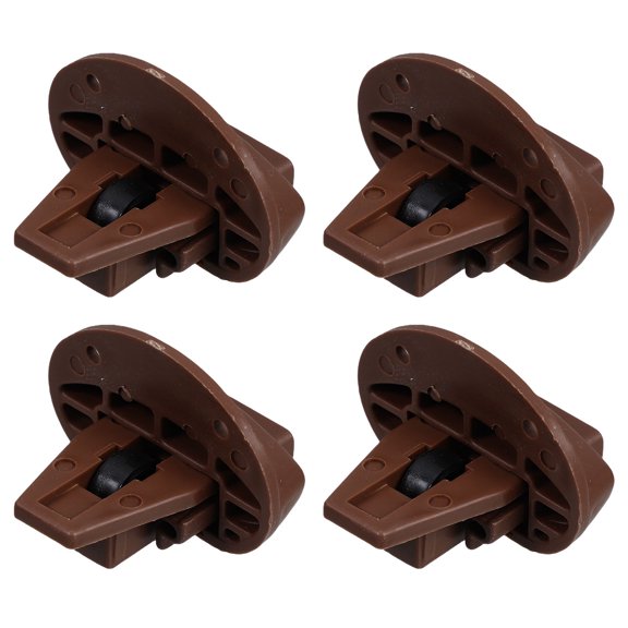 WEUVEB Versatile Coffee Plastic Drawer Slides 4Pcs for Cabinets Quick Install Bottom Rail Support