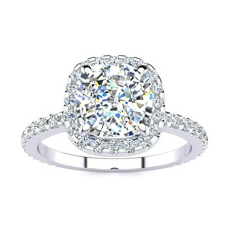 2 1 2 Carat Cushion Cut Halo Diamond Engagement Ring In 14