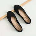 thumbnail image 5 of Women's Wide Width Flat Shoes，Plus Size Round Toe Slip on Wide Ballet Shoes., 5 of 8