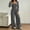 Gray Jumpsuits for Women, variant on Womens Turtleneck Ribbed Knit Back Cutout Wide Leg Jumpsuit with Side Pockets for Daily Pink M