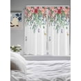 thumbnail image 3 of Watercolor Roses Living Room Curtains 2 Panel, Spring Flowers Leaves Butterflies Botanical Cafe Window Treatment, Extra Long Farmhouse Bedroom Bathroom Kitchen Curtains Drapes 104"x72", 3 of 6