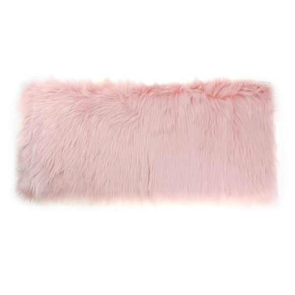 Artificial Wool Furry Floor Super Soft Warm Bedside Carpet Deluxe Bed Pink
