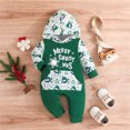thumbnail image 2 of Mrzhqd Baby Toddler Bodysuits First Christmas Outfit Boy Girl Christmas Romper Long Sleeve Hoodie Bodysuit Christmas Clothes, 2 of 6