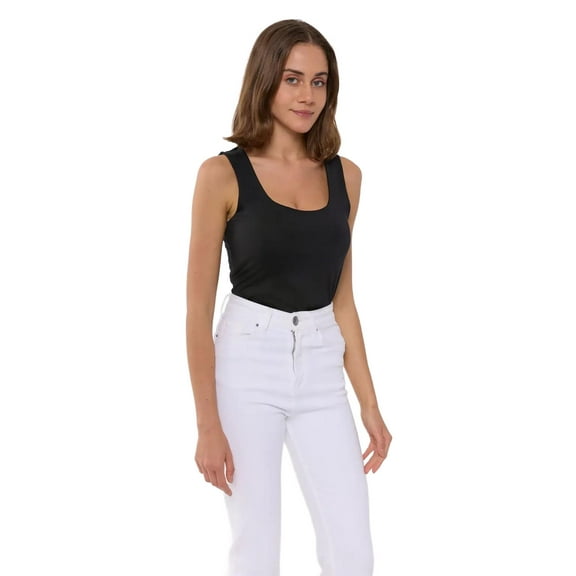 Plunge Neck Woven Cami Tank Top