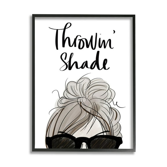 Stupell Industries Throwin' Shade Phrase Woman in Sunglasses,24 x 30,Designed by Anna Quach