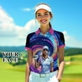 thumbnail image 2 of HOMYGIFTS Women’s Artistic Golf Polo Shirt – Vibrant Mosaic Golfer Design, 2 of 7