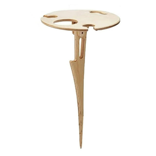 Folding Wine Table Tables Easy To Carry Wooden Portable Mini Outdoor Beach Picnic Camping With Foldable Round Desktop