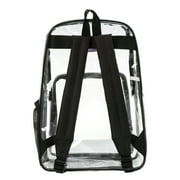 K-Cliffs Unisex Wholesale Clear Backpack See through School bags Basic Transparent Student Bookbag, Black, 20pcs