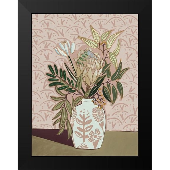 Urban Road 12x14 Black Modern Framed Museum Art Print Titled - Protea Posy