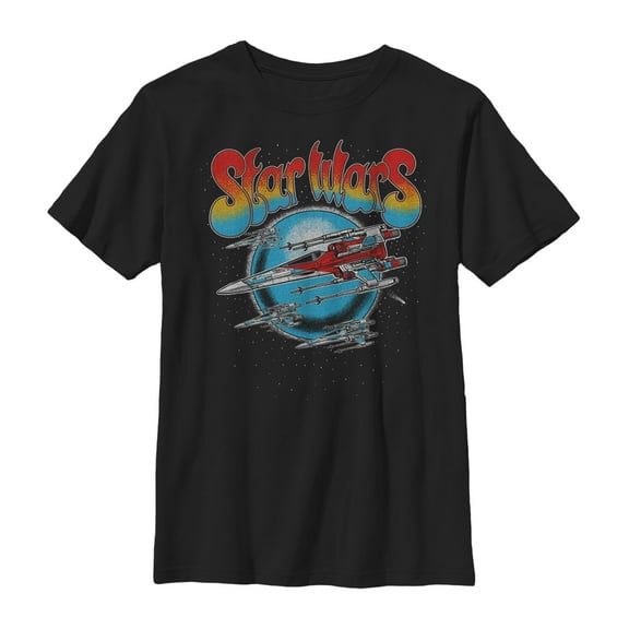 Boy's Star Wars: The Rise of Skywalker Groovy Flight Graphic Tee Black X Small