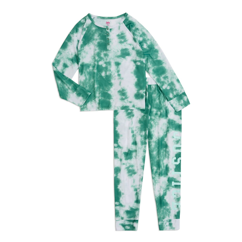 Justice - Justice Girls Tie Dye Long Sleeve Henley Top and Jogger 2 ...