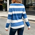 thumbnail image 4 of Perfectbot Women's Long Sleeve Striped Crewneck Top Soft Casual Wide Stripe T-Shirt Loose Fit, 4 of 7