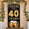 thumbnail image 3 of Gold Glitter 40th Birthday Banner Cheers Theme Cheers to 40 Display Beer Mug Design Star Pattern 40 Years Backdrop for 40th Birthday Party Adult Celebration Milestone Event, 3 of 9