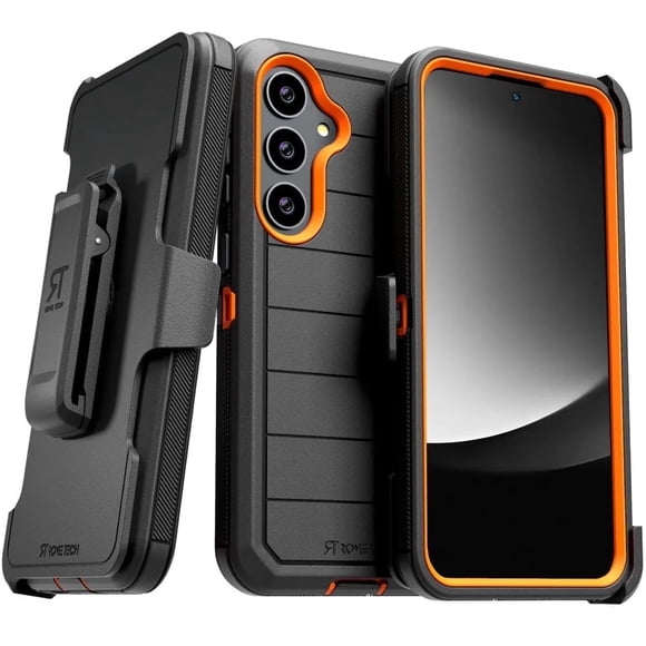 Funda Defender Series para Samsung Galaxy S25 Plus (2025), Color Negro y Naranja