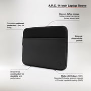 Incase A.R.C. Sleeve with ReSpun 100% Recycled Polyester - 13 & 14 MacBook/Laptop & iPad/Tablet Case - Cushioned Faux Fur Lining, External Zippered Slip Pocket - Black