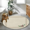 thumbnail image 5 of Christmas Round Rug 3ft Washable Circle Entryway Rugs Non Slip Winter Xmas Farmhouse Pine Cone Branches Area Rug Indoor Floor Carpet for Bedroom Kitchen Living Room Home Office Dining Room Nursery, 5 of 8