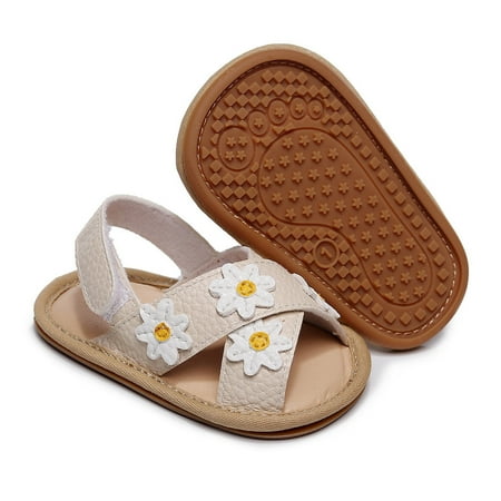 

dyfzdhu baby sandals girls open toe flower shoes first walkers shoes summer toddler floral flat sandals