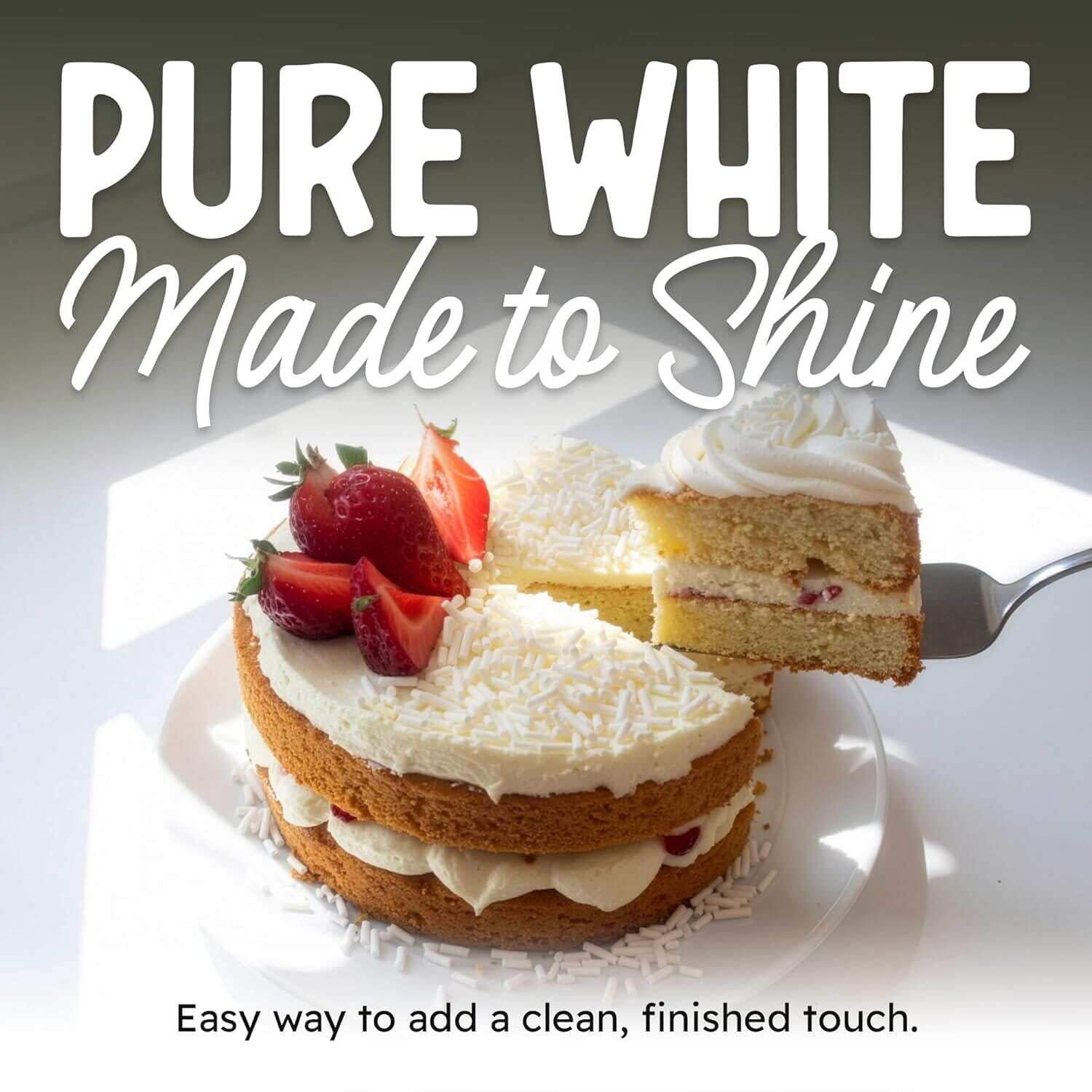 Snackathon White Sprinkles for Baking Decorating 15 Ounce