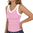 thumbnail image 4 of RUTAYY Women's Tank Tops Summer Ribbed Knit Camisole Sleeveless Tops V-Neck Solid Color Casual Daily Wear Elegant Holiday Vest, 4 of 5