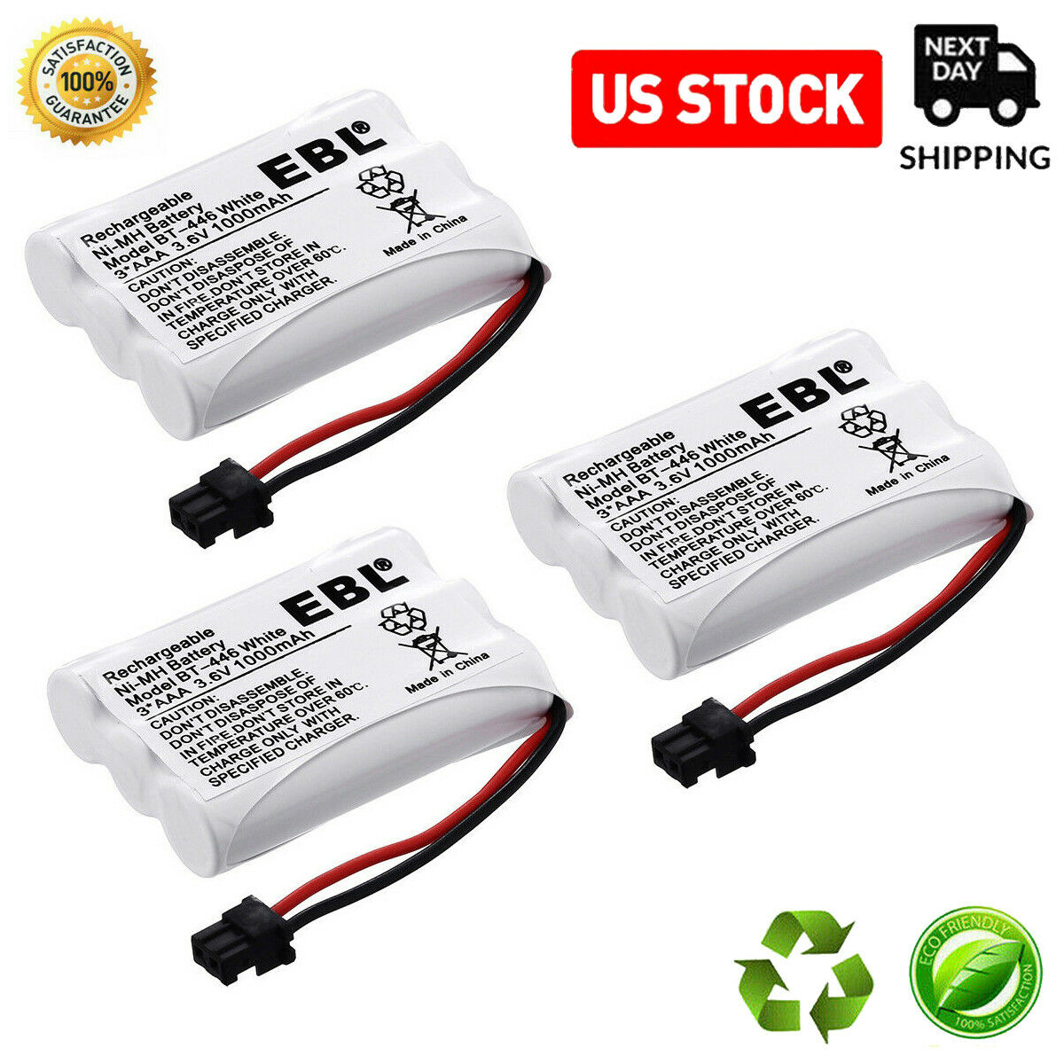 EBL BT446 Rechargeable Cordless Phone Replacement Batteries for BT446