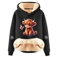 thumbnail image 4 of NinXxx Women's Cow Print Fashionable Long Sleeve Sweatshirt Cozy Comfort Black XXXXL, 4 of 4