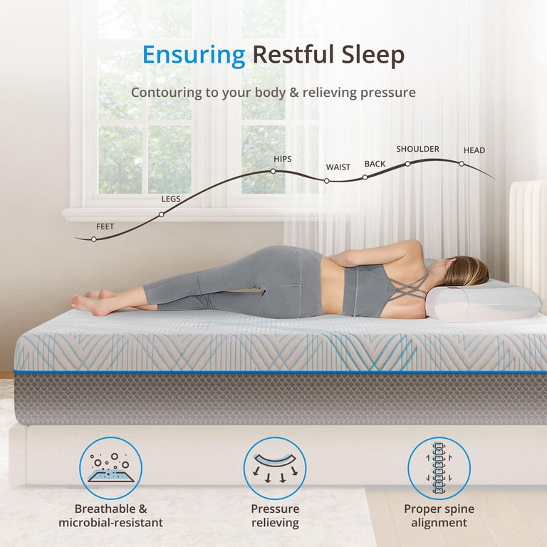 EGO HOME Materasso 100x200 Cm - 16 Cm Altezza, 7 Zone, Durezza H2/H3, Memory Foam E Gel, Certificato Öko-TEX, Arrotolato