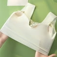 thumbnail image 4 of Bigersell Seamless Bras for Women, Plus Size Wireless Push-up Bras, Floral Lace V-Neck Pull On Padded Bra Wide Straps Back Smoothing Everyday Bras White 4XL, 4 of 9