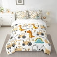 thumbnail image 2 of Castle Fairy Children Kawaii Tractor 7 Pieces Bedding Comforter Set,Construction Vehicles Full Bedding Set Lightweight,Cartoon Dinosaur Fitted Sheet Flat Sheet,Breathable Home Decor, 2 of 8