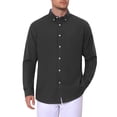 thumbnail image 5 of INSPIRE CHIC Men's Back to School Dress Shirts Long Sleeve Button Down Business Contrast Shirt S Black, 5 of 6